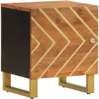 vidaXL Table de chevet marron et noir bois de manguier solide