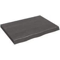 vidaXL Dessus de table marron foncé bois chêne massif traité