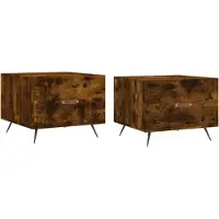 vidaXL Tables basses 2 pcs. Chêne fumé 50x50x40 cm Bois composite