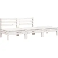 vidaXL Canapé de jardin 3 places blanc pin massif