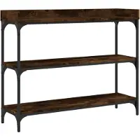 vidaXL Table console avec étagères chêne fumé 100x30x80 cm