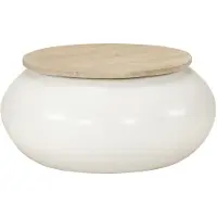 vidaXL Table basse blanche 51x51x27 cm en bois massif de manguier