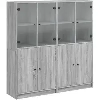 vidaXL Bibliothèque avec portes Gris Sonoma 136x37x142 cm Bois composite