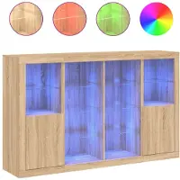 vidaXL Sideboards avec lampes LED 3 pcs. chêne Sonoma bois composite