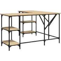 vidaXL Bureau Chêne Sonoma 139x139x75 cm Bois composite