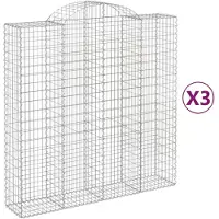 vidaXL Gabions 3 pcs voûtés 200x50x200/220 cm en fer