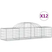 vidaXL Gabions 12 pcs voûtés 200x50x40/60 cm fer galvanisé