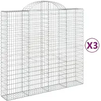 vidaXL Gabions 3 pcs voûtés 200x50x180/200 cm fer