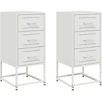 vidaXL Tables de chevet 2 pcs blanc 36x39x78 cm acier