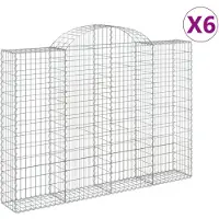 vidaXL Paniers à gabions arqués 6 pcs 200x30x140/160 cm Fer galvanisé