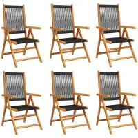 vidaXL 3214530, Terrasse, Assise rembourrée, Acacia, Polypropylène (PP), Noir, 110 kg, 570 mm