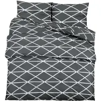 vidaXL Ensemble de literie Gris 200x200 cm coton