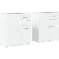 vidaXL Sideboards 2 pcs. Blanc 60x31x70 cm Bois composite