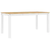 vidaXL Table à manger PANAMA Blanche 160 x 80 x 75 cm en pin massif