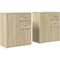 vidaXL Sideboards 2 pcs. chêne Sonoma 60x31x70 cm bois composite