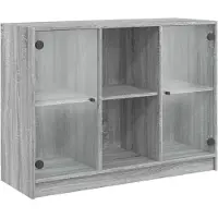 vidaXL Sideboard Gris Sonoma 102x37x75,5 cm Matériau dérivé du bois
