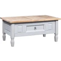 vidaXL Table basse de style mexicain en pin gris 100x60x45 cm
