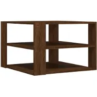 vidaXL Table basse marron imitation chêne 59,5x59,5x40 cm Matériau dérivé du bois