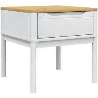 vidaXL Table de lampe FLORO blanc 55x55x54 cm pin massif