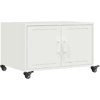 vidaXL Table basse blanche 68x50x43,5 cm acier