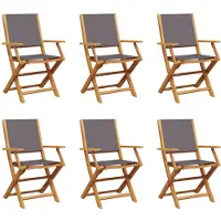 vidaXL 3214578, Mobilier de jardin, Assise rembourrée, Bois d'acacia, Polyester, Anthracite, 110 kg, 540 mm