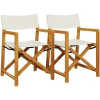 vidaXL Chaises de régie pliantes 2 pcs. Tissu blanc crème