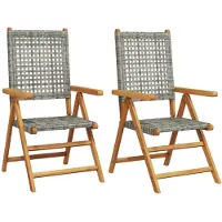 vidaXL 367652, Mobilier de jardin, Acajou, Polyrotin, Gris, 110 kg, 570 mm, 700 mm