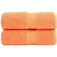 vidaXL Serviettes de toilette premium SOLUND 2 pièces Orange 30 x 30 cm 600 g/m²