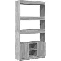 vidaXL Buffet haut sonoma gris 92x33x180 cm bois d'ingénierie