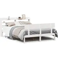 vidaXL Lit en pin massif sans matelas blanc 140x200 cm