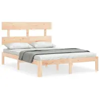 vidaXL Lit en bois massif sans matelas 140x190 cm pin