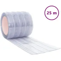 vidaXL Rideau de porte transparent 200 mmx1,6 mm 25 m PVC