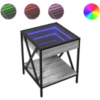 vidaXL Table basse avec Infinity-LED Gris Sonoma 40x40x49 cm