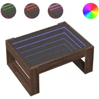 vidaXL Table basse avec Infinity-LED brun imitation chêne 70x53x30 cm