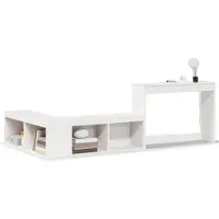 vidaXL Table de chevet avec bureau blanc bois de pin massif