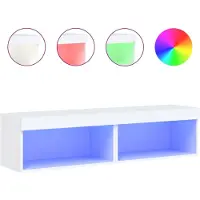 vidaXL Armoires TV avec lampes LED 2 pcs. Blanc 60x30x30 cm