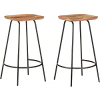 vidaXL Tabouret de bar 2 pcs. Bois massif acacia