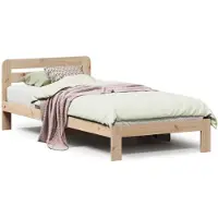 vidaXL Lit en bois massif sans matelas 90x200 pin