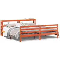 vidaXL Lit en bois massif sans matelas pin brun cireux 200x200