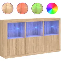 vidaXL Sideboard avec lampes LED Chêne Sonoma 181,5x37x100 cm