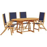 vidaXL Ensemble de jardin 5 pièces en bois massif d'acacia et textilène