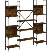 vidaXL Bibliothèque chêne fumé 155,5x24x166,5 cm bois d'ingénierie