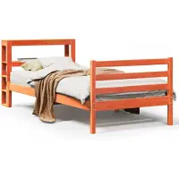 vidaXL Lit en bois massif sans matelas pin brun cireux 75x190 cm
