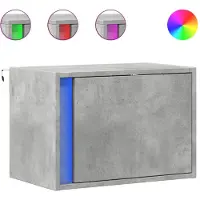 vidaXL Table de chevet murale avec lumières LED gris béton