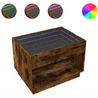 vidaXL Table basse avec Infinity-LED chêne fumé 70x50x50 cm