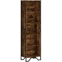 vidaXL Bibliothèque chêne fumé 50x31x169 cm Bois composite