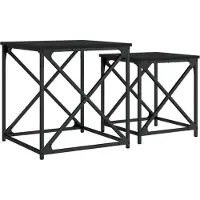 vidaXL Tables gigognes 2 pcs. noir bois composite
