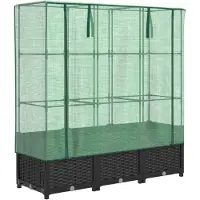 vidaXL Lit surélevé avec serre aspect rotin 120x40x138 cm