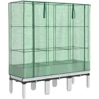 vidaXL Lit surélevé avec serre aspect rotin 120x40x140 cm