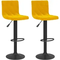 vidaXL Tabouret de bar 2 pcs jaune moutarde velours